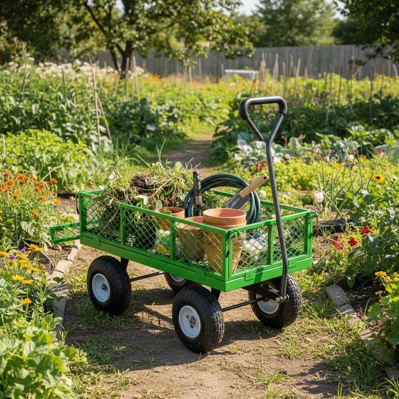 Heavy Equipment Working - Steel Garden Cart 680 Lbs For