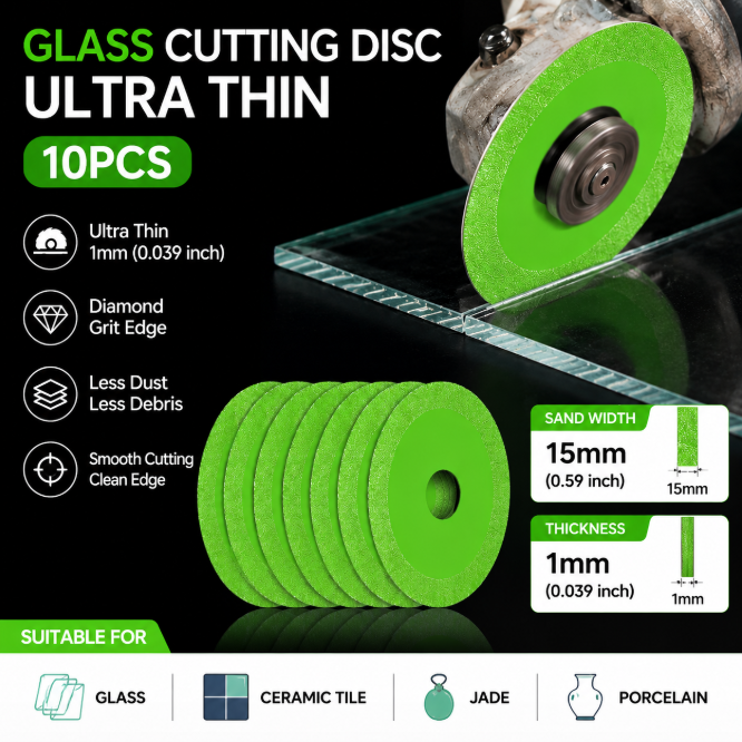 Brick Cutting Saw - 100mm Diamond Glass Cutting Disc 1mm