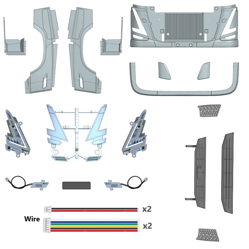 Heavy Equipment Volvo - Cockpit Center Grille Kit with Headlights