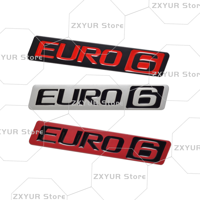 Heavy Equipment Volvo - Metal EURO 6 Emblem Car Sticker