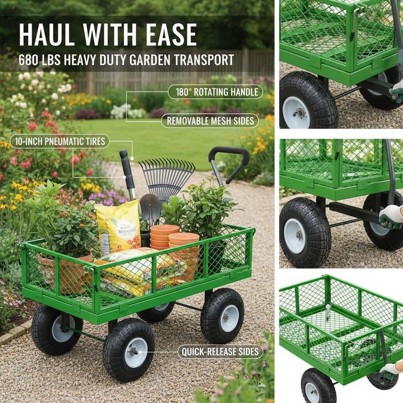 Steel Garden Cart 680 Lbs For  – обзор и цена Heavy Equipment Working