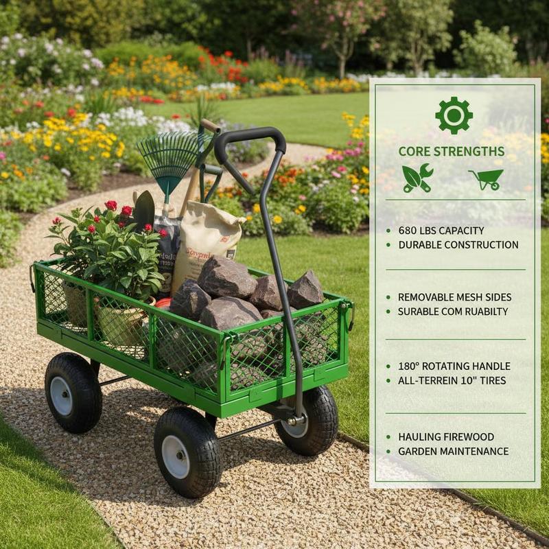 Steel Garden Cart 680 Lbs For  – обзор и цена Heavy Equipment Working