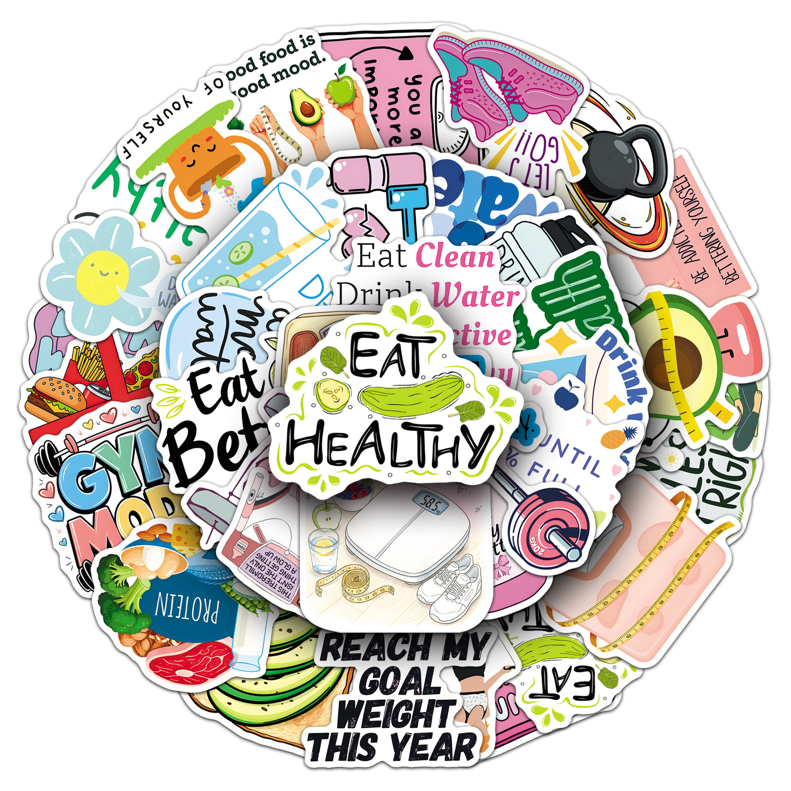 50-Pack Health & Fitness Weigh – обзор и цена Heavy Equipment Stickers
