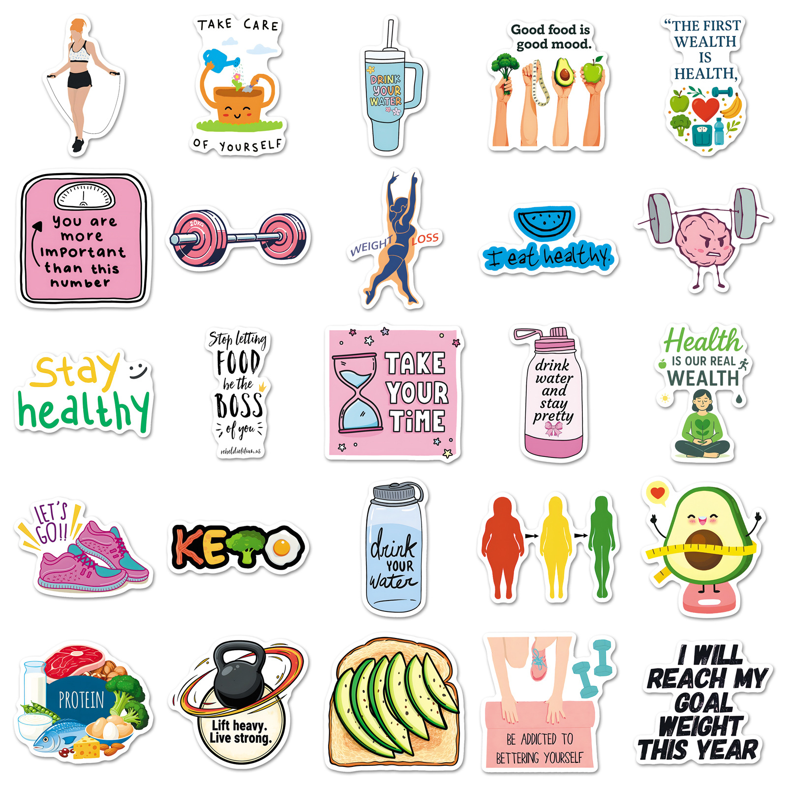 50-Pack Health & Fitness Weigh – обзор и цена Heavy Equipment Stickers