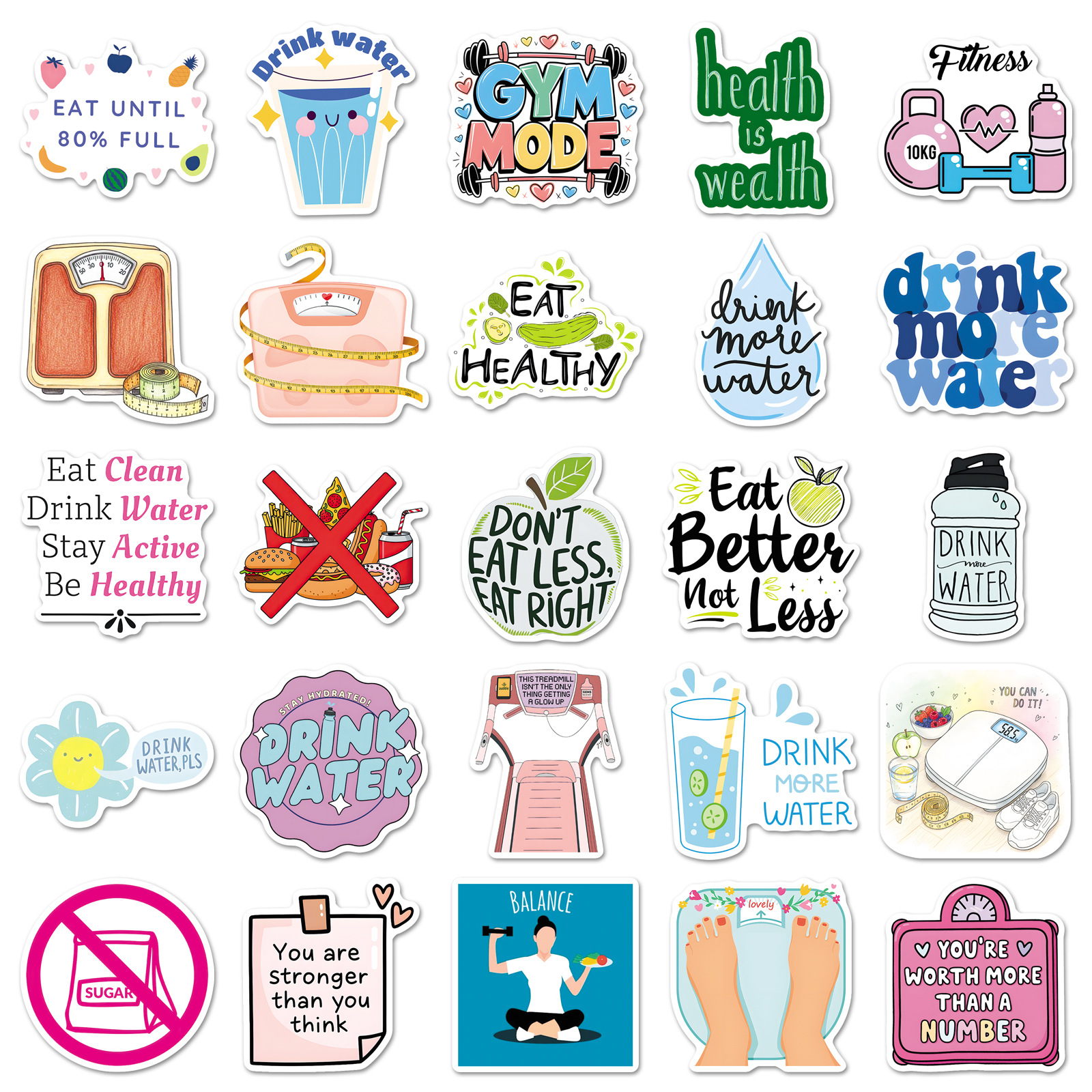 50-Pack Health & Fitness Weigh – обзор и цена Heavy Equipment Stickers