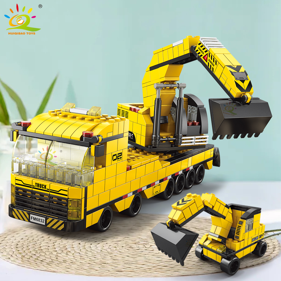 HUIQIBAO 1000pcs 6in1 Engineer – обзор и цена Heavy Equipment Lego