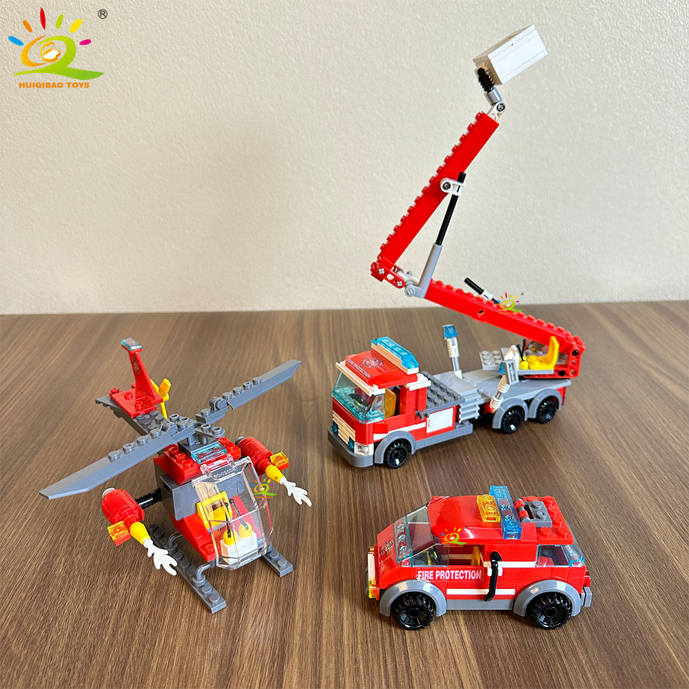 HUIQIBAO 756pcs Fire Station w – обзор и цена Heavy Equipment Lego