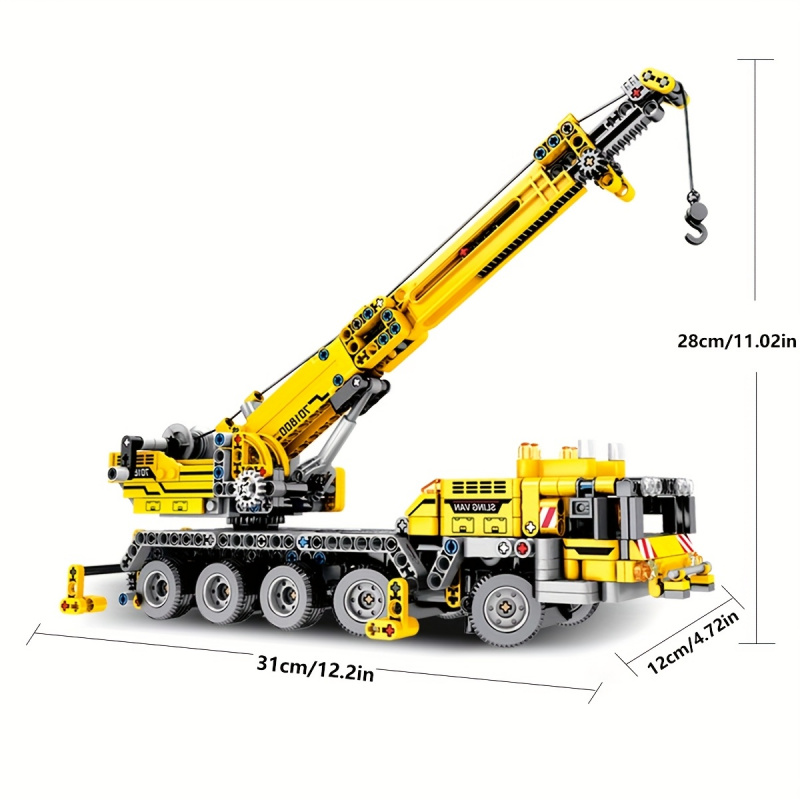 Yellow Telescopic Crane Buildi – обзор и цена Heavy Equipment Lego