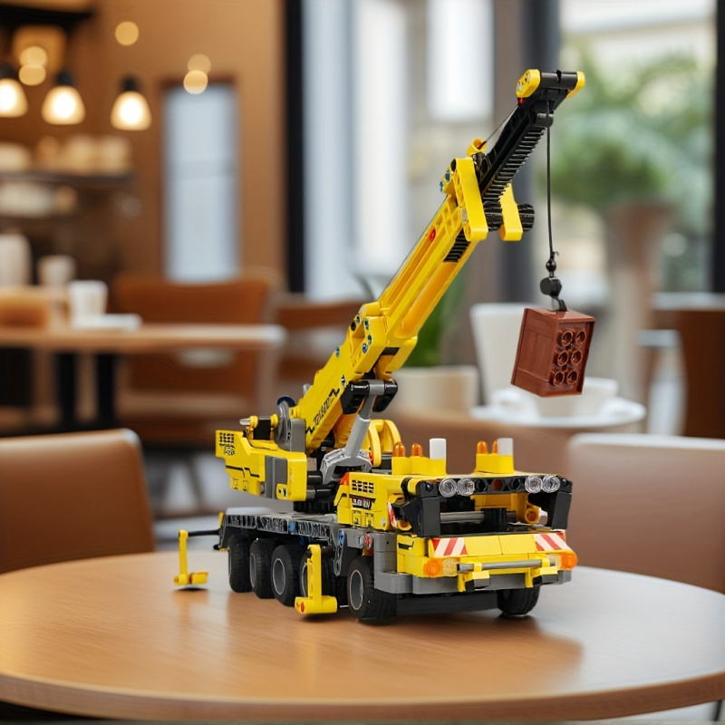 Yellow Telescopic Crane Buildi – обзор и цена Heavy Equipment Lego